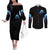 American Skull Couples Matching Off The Shoulder Long Sleeve Dress and Long Sleeve Button Shirts I Talk I Smile But Be Carefull When I Silent DT01 - The Mazicc - S - S - Black