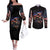 American Skull Couples Matching Off The Shoulder Long Sleeve Dress and Long Sleeve Button Shirts Nice To Meet You Im The Coach DT01 - The Mazicc - S - S - Black