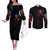 American Skull Couples Matching Off The Shoulder Long Sleeve Dress and Long Sleeve Button Shirts One Day I Gonna Fuck It All DT01 - The Mazicc - S - S - Black