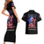 American Skull Couples Matching Short Sleeve Bodycon Dress and Hawaiian Shirt American Live It Love It Or Get The Hell Out DT01 - The Mazicc - S - S - Black