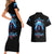 American Skull Couples Matching Short Sleeve Bodycon Dress and Hawaiian Shirt I Talk I Smile But Be Carefull When I Silent DT01 - The Mazicc - S - S - Black