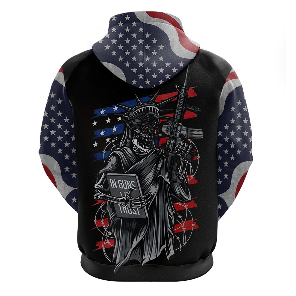 American Skull Hoodie In Gun We Trust DT01 - The Mazicc - Pullover Hoodie - S - Black