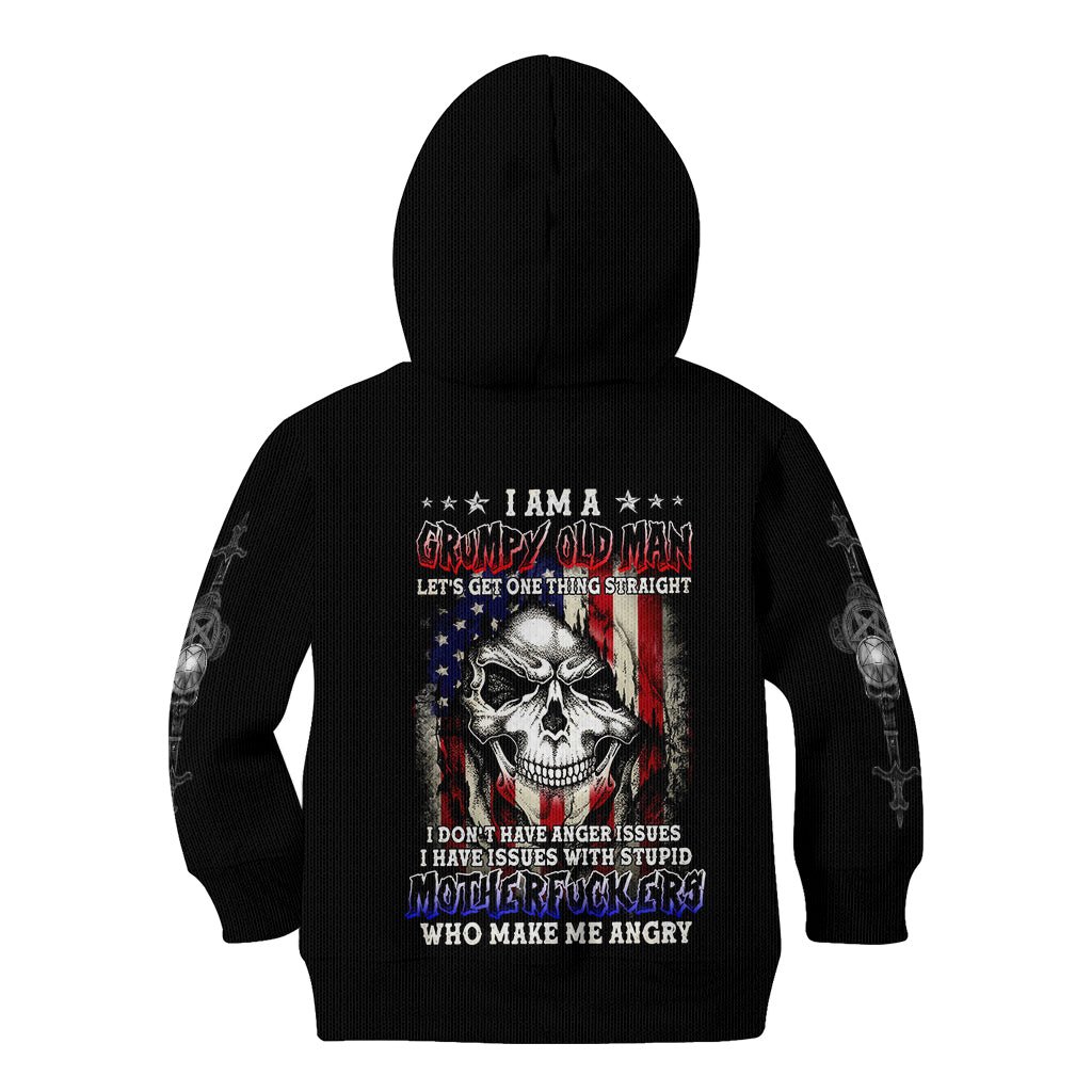 American Skull Kid Hoodie Grumpy Old Man Motherfuckers Who Make Me Angry DT01 - The Mazicc - Hoodie - Toddler 2T - Black