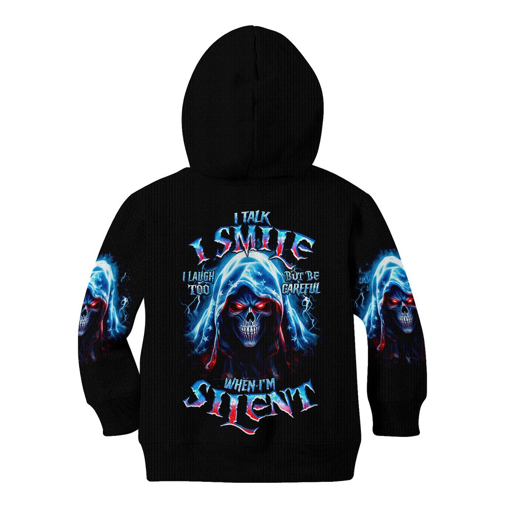 American Skull Kid Hoodie I Talk I Smile But Be Carefull When I Silent DT01 - The Mazicc - Hoodie - Toddler 2T - Black