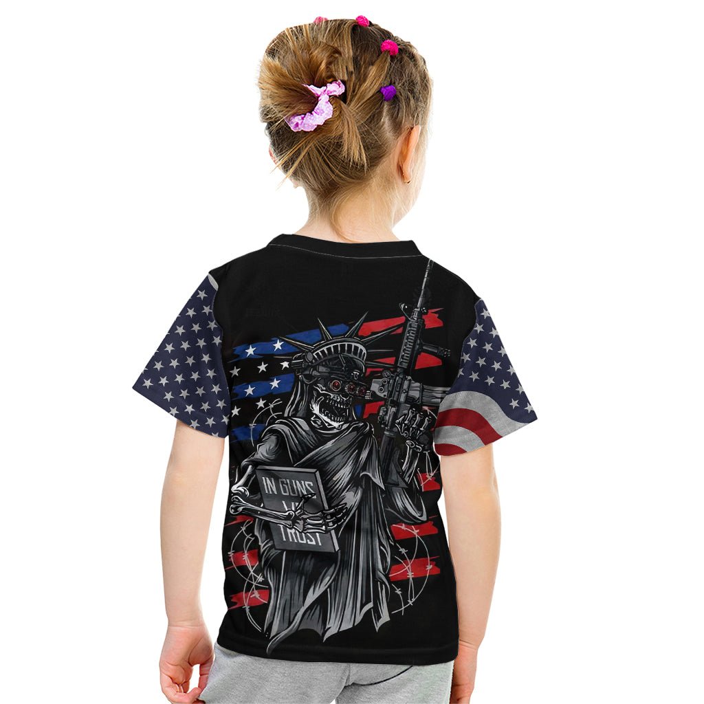 American Skull Kid T Shirt In Gun We Trust DT01 - The Mazicc - Toddler 2/Size 00 - Black -