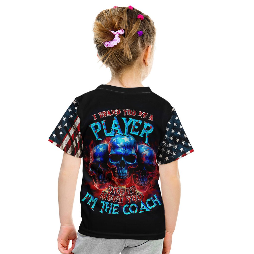 American Skull Kid T Shirt Nice To Meet You Im The Coach DT01 - The Mazicc - Toddler 2/Size 00 - Black -