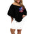 American Skull Off Shoulder Short Dress American Live It Love It Or Get The Hell Out DT01 - The Mazicc - Women - S - Black