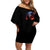 American Skull Off Shoulder Short Dress One Day I Gonna Fuck It All DT01 - The Mazicc - Women - S - Black