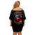 American Skull Off Shoulder Short Dress One Day I Gonna Fuck It All DT01 - The Mazicc - Women - S - Black