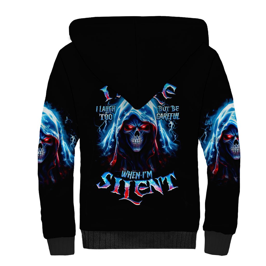 American Skull Sherpa Hoodie I Talk I Smile But Be Carefull When I Silent DT01 - The Mazicc - Unisex - S - Black