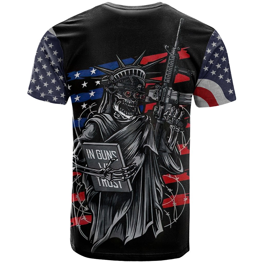 American Skull T Shirt In Gun We Trust DT01 - The Mazicc - Adult - S - Black