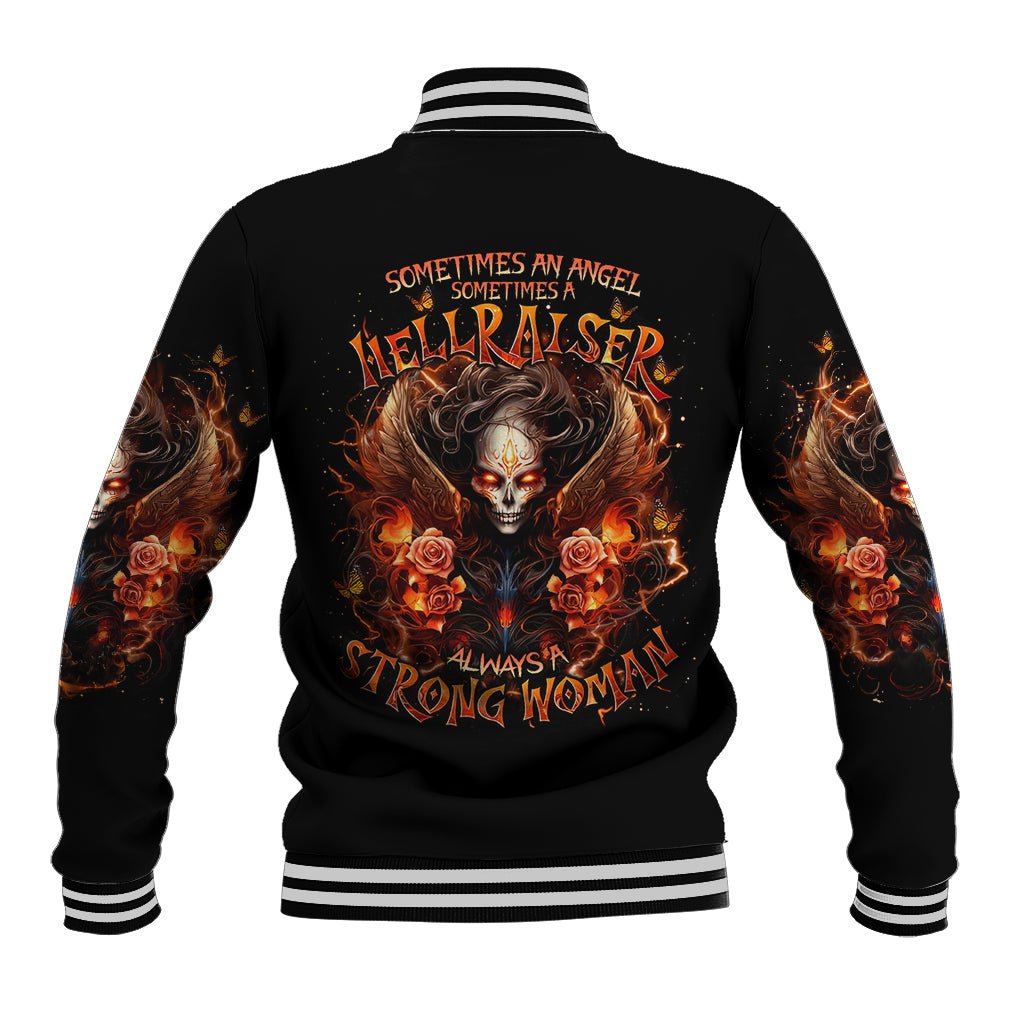 Angel Skull Baseball Jacket Sometimes An Angel Sometimes A Hellrasier DT01 - The Mazicc - Unisex - S - Black