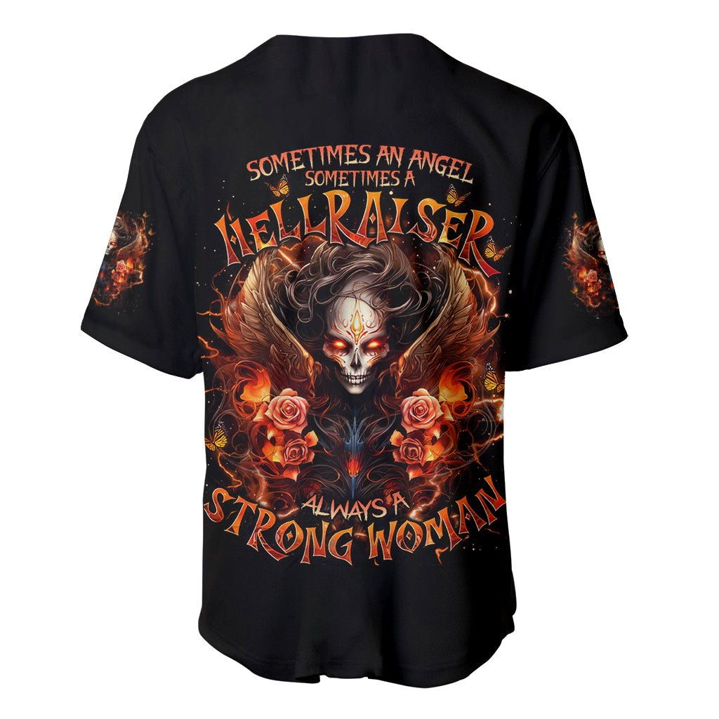 Angel Skull Baseball Jersey Sometimes An Angel Sometimes A Hellrasier DT01 - The Mazicc - S - Black -