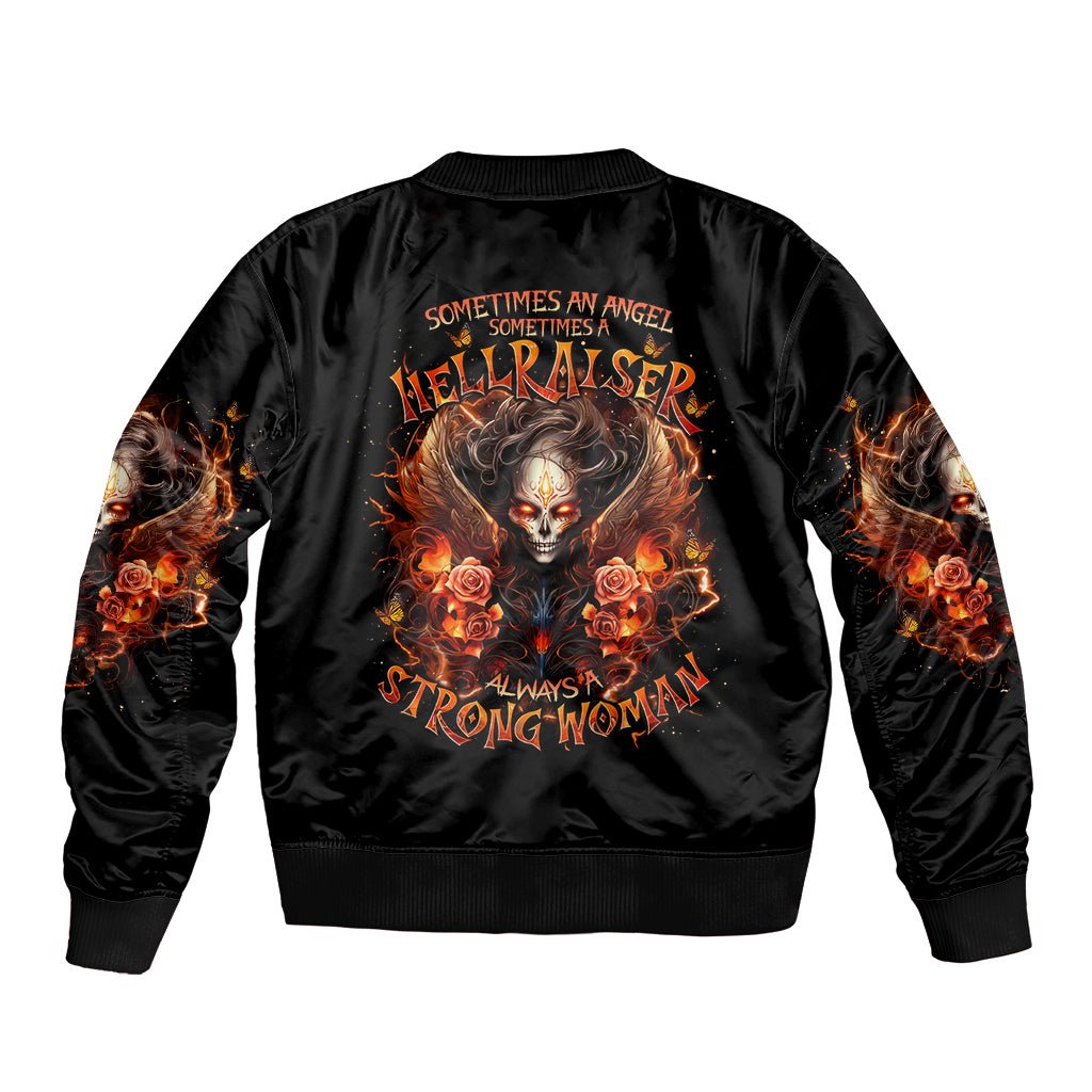 Angel Skull Bomber Jacket Sometimes An Angel Sometimes A Hellrasier DT01 - The Mazicc - Unisex - S - Black