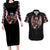 Angel Skull Couples Matching Long Sleeve Bodycon Dress and Hawaiian Shirt She Whispered Back Iam The Storm DT01 - The Mazicc - S - S - Black