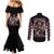 Angel Skull Couples Matching Mermaid Dress and Long Sleeve Button Shirts She Whispered Back Iam The Storm DT01 - The Mazicc - S - S - Black