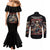 Angel Skull Couples Matching Mermaid Dress and Long Sleeve Button Shirts Sometimes An Angel Sometimes A Hellraiser DT01 - The Mazicc - S - S - Black