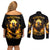 Angel Skull Couples Matching Off Shoulder Short Dress and Long Sleeve Button Shirt Underestimate Me That 'll Be Fun DT01 - The Mazicc - S - S - Black