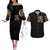 Angel Skull Couples Matching Off The Shoulder Long Sleeve Dress and Hawaiian Shirt Sometimes An Angel Sometimes A Hellraiser DT01 - The Mazicc - S - S - Black