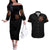 Angel Skull Couples Matching Off The Shoulder Long Sleeve Dress and Hawaiian Shirt Sometimes An Angel Sometimes A Hellrasier DT01 - The Mazicc - S - S - Black