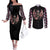 Angel Skull Couples Matching Off The Shoulder Long Sleeve Dress and Long Sleeve Button Shirts She Whispered Back Iam The Storm DT01 - The Mazicc - S - S - Black