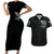 Angel Skull Couples Matching Short Sleeve Bodycon Dress and Hawaiian Shirt She Whispered Back Iam The Storm DT01 - The Mazicc - S - S - Black