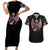 Angel Skull Couples Matching Short Sleeve Bodycon Dress and Hawaiian Shirt She Whispered Back Iam The Storm DT01 - The Mazicc - S - S - Black