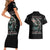 Angel Skull Couples Matching Short Sleeve Bodycon Dress and Hawaiian Shirt She Whispered Back Iam The Storm DT01 - The Mazicc - S - S - Black