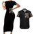 Angel Skull Couples Matching Short Sleeve Bodycon Dress and Hawaiian Shirt Sometimes An Angel Sometimes A Hellraiser DT01 - The Mazicc - S - S - Black