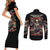 Angel Skull Couples Matching Short Sleeve Bodycon Dress and Long Sleeve Button Shirt Sometimes An Angel Sometimes A Hellraiser DT01 - The Mazicc - S - S - Black