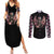 Angel Skull Couples Matching Summer Maxi Dress and Long Sleeve Button Shirts She Whispered Back Iam The Storm DT01 - The Mazicc - S - S - Black