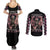 Angel Skull Couples Matching Summer Maxi Dress and Long Sleeve Button Shirts She Whispered Back Iam The Storm DT01 - The Mazicc - S - S - Black