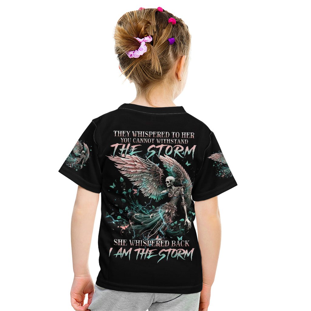 Angel Skull Kid T Shirt She Whispered Back Iam The Storm DT01 - The Mazicc - Toddler 2/Size 00 - Black -