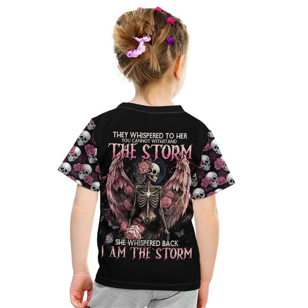 Angel Skull Kid T Shirt She Whispered Back Iam The Storm DT01 - The Mazicc - Toddler 2/Size 00 - Black -