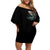 Angel Skull Off Shoulder Short Dress She Whispered Back Iam The Storm DT01 - The Mazicc - Women - S - Black