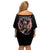 Angel Skull Off Shoulder Short Dress She Whispered Back Iam The Storm DT01 - The Mazicc - Women - S - Black