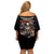 Angel Skull Off Shoulder Short Dress Sometimes An Angel Sometimes A Hellraiser DT01 - The Mazicc - Women - S - Black