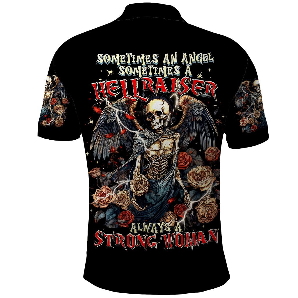 Angel Skull Polo Shirt Sometimes An Angel Sometimes A Hellraiser DT01 - The Mazicc - Adult - S - Black