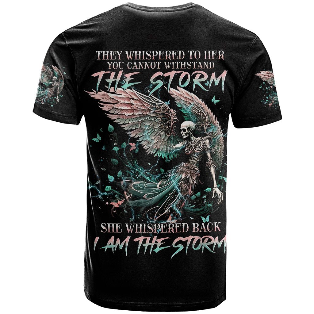 Angel Skull T Shirt She Whispered Back Iam The Storm DT01 - The Mazicc - Adult - S - Black