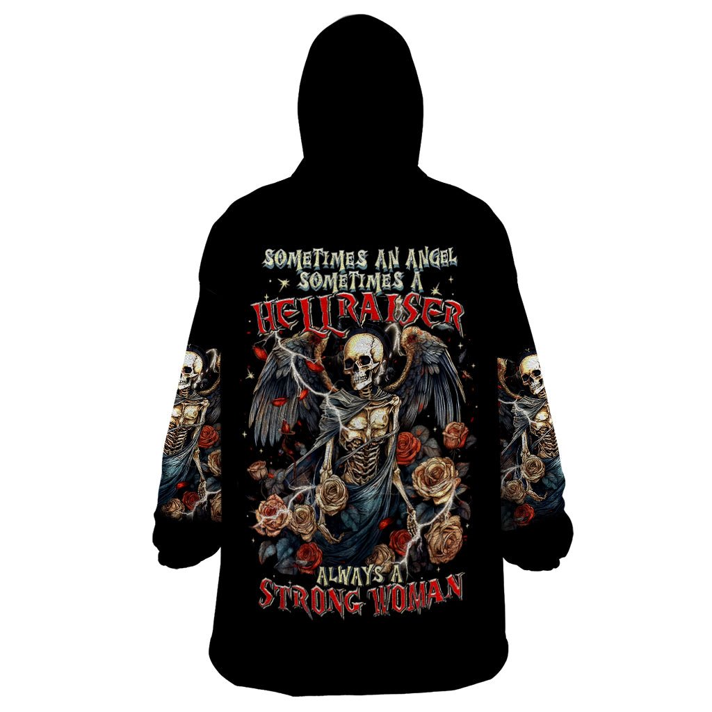 Angel Skull Wearable Blanket Hoodie Sometimes An Angel Sometimes A Hellraiser DT01 - The Mazicc - Adult - One Size - Black