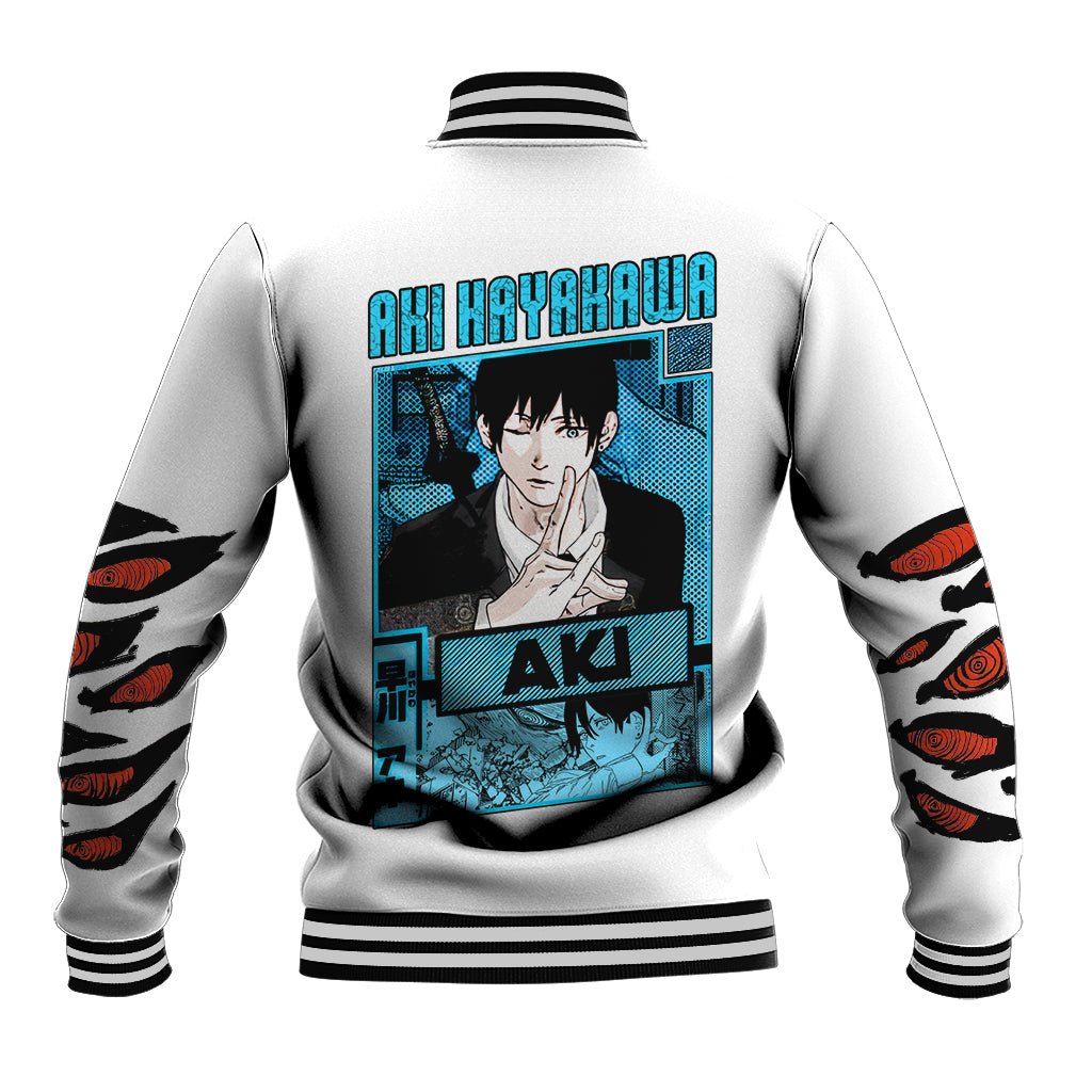 Anime Chainsaw Man Streetwear Baseball Jacket Aki Hayakawa TS07 - The Mazicc - Unisex - S - Black Red