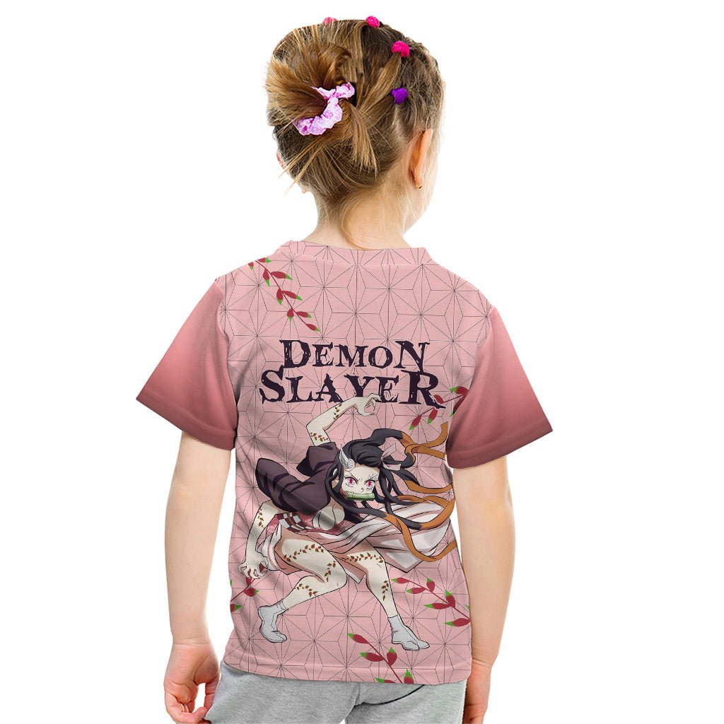 Anime Demon Slayer Nezuko Kid T Shirt Asanoha Pattern TS07 - The Mazicc - Toddler 2/Size 00 - Pink -