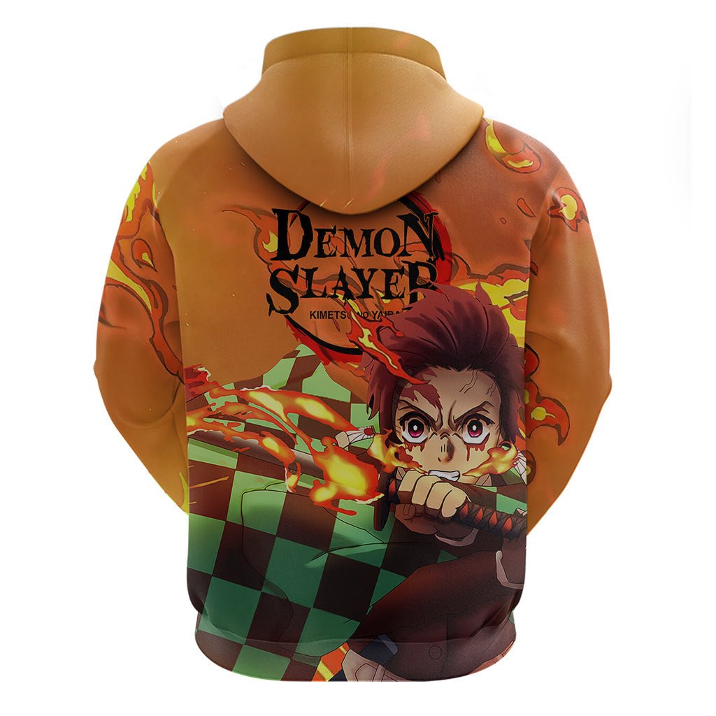 Anime Demon Slayers Kamado Tanjiro Hoodie Hinokami Kagura TS07 - The Mazicc - Pullover Hoodie - S - Orange