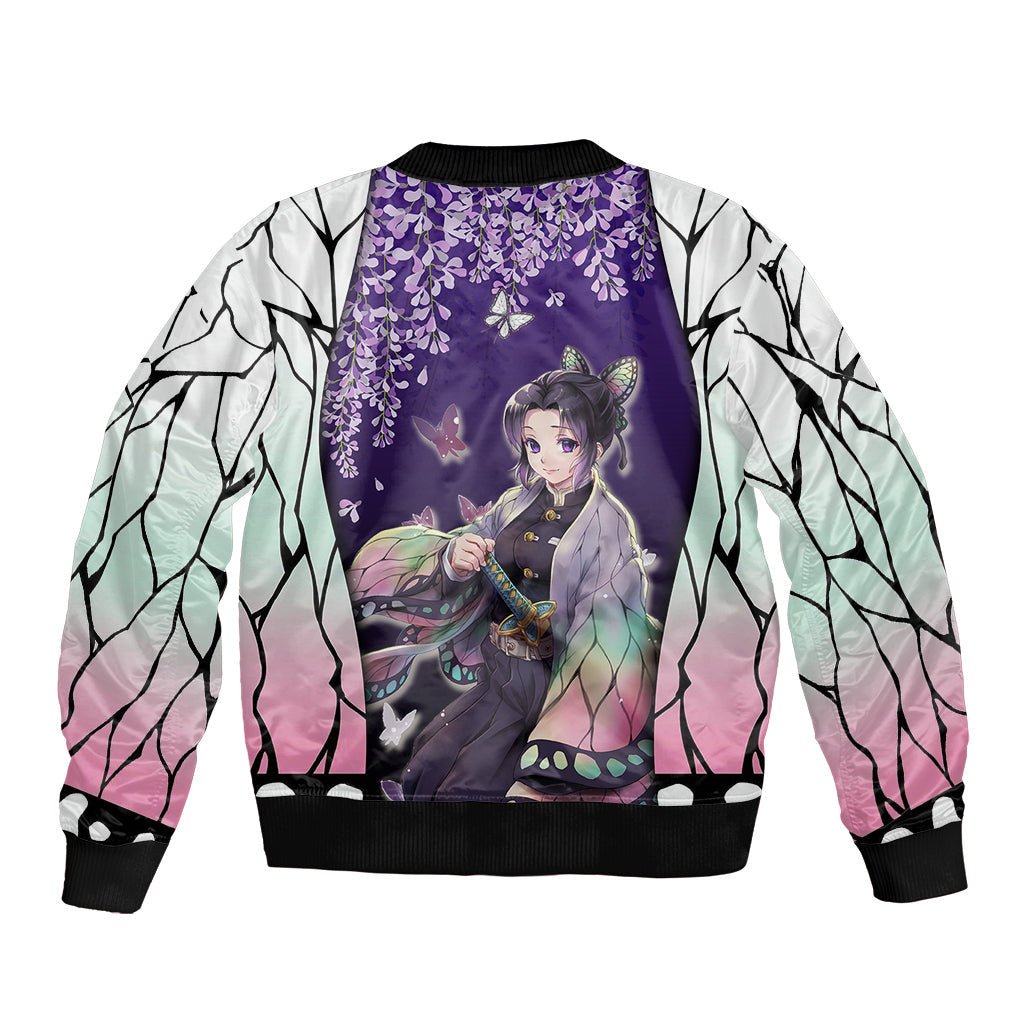 Anime Demon Slayers Kocho Shinobu Bomber Jacket Insect Hashira TS07 - The Mazicc - Unisex - S - Purple