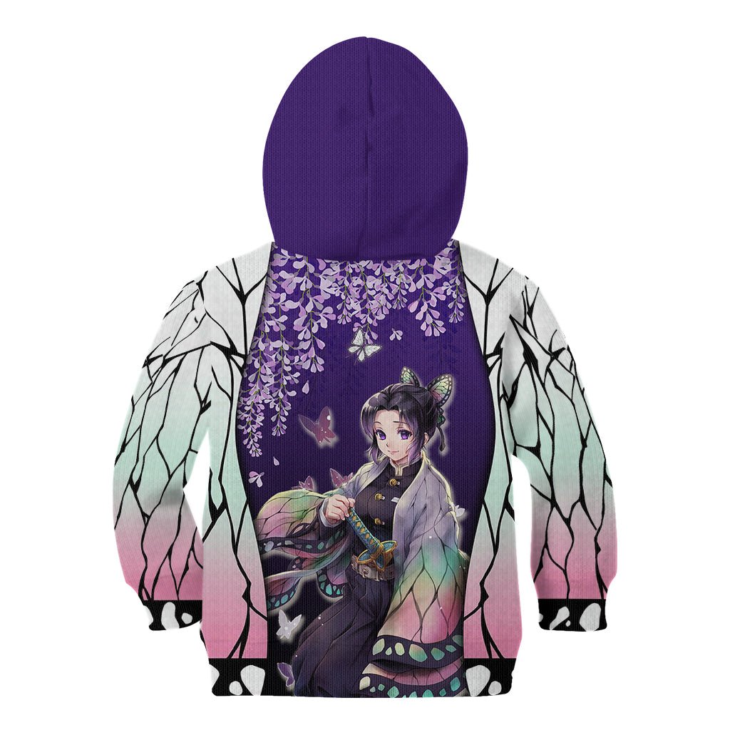 Anime Demon Slayers Kocho Shinobu Kid Hoodie Insect Hashira TS07 - The Mazicc - Hoodie - Toddler 2T - Purple