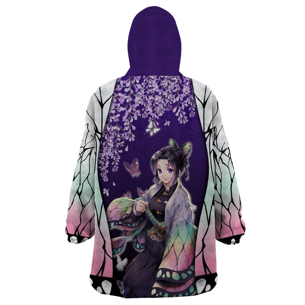 Anime Demon Slayers Kocho Shinobu Wearable Blanket Hoodie Insect Hashira TS07 - The Mazicc - Adult - One Size - Purple