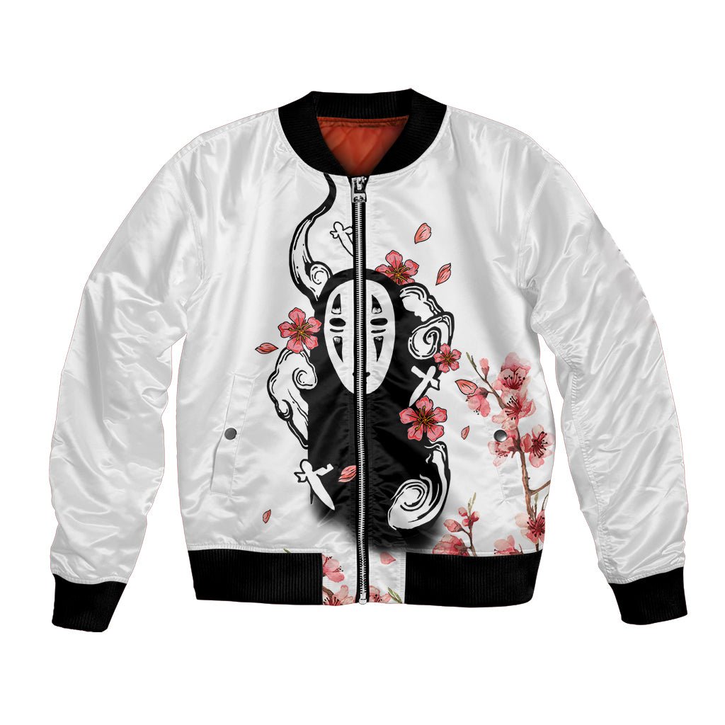 Anime Movie No Face Bomber Jacket Sakura Sumi-e Style TS07 - The Mazicc - Unisex - S - White