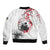 Anime One Piece Roronoa Zoro Bomber Jacket Sumi-e Painting Style TS07 - The Mazicc - Unisex - S - White