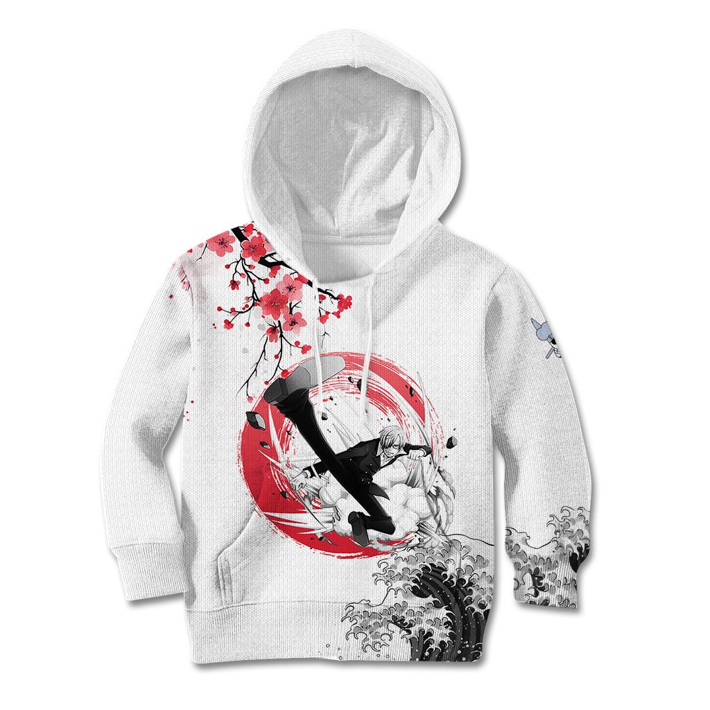 Anime One Piece Sanji Blackleg Kid Hoodie Sumi-e Painting Style TS07 - The Mazicc - Hoodie - Toddler 2T - White