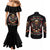 Anubis Skull Couples Matching Mermaid Dress and Long Sleeve Button Shirts Skull Anubis Don't Try To Figured Me Out DT01 - The Mazicc - S - S - Black